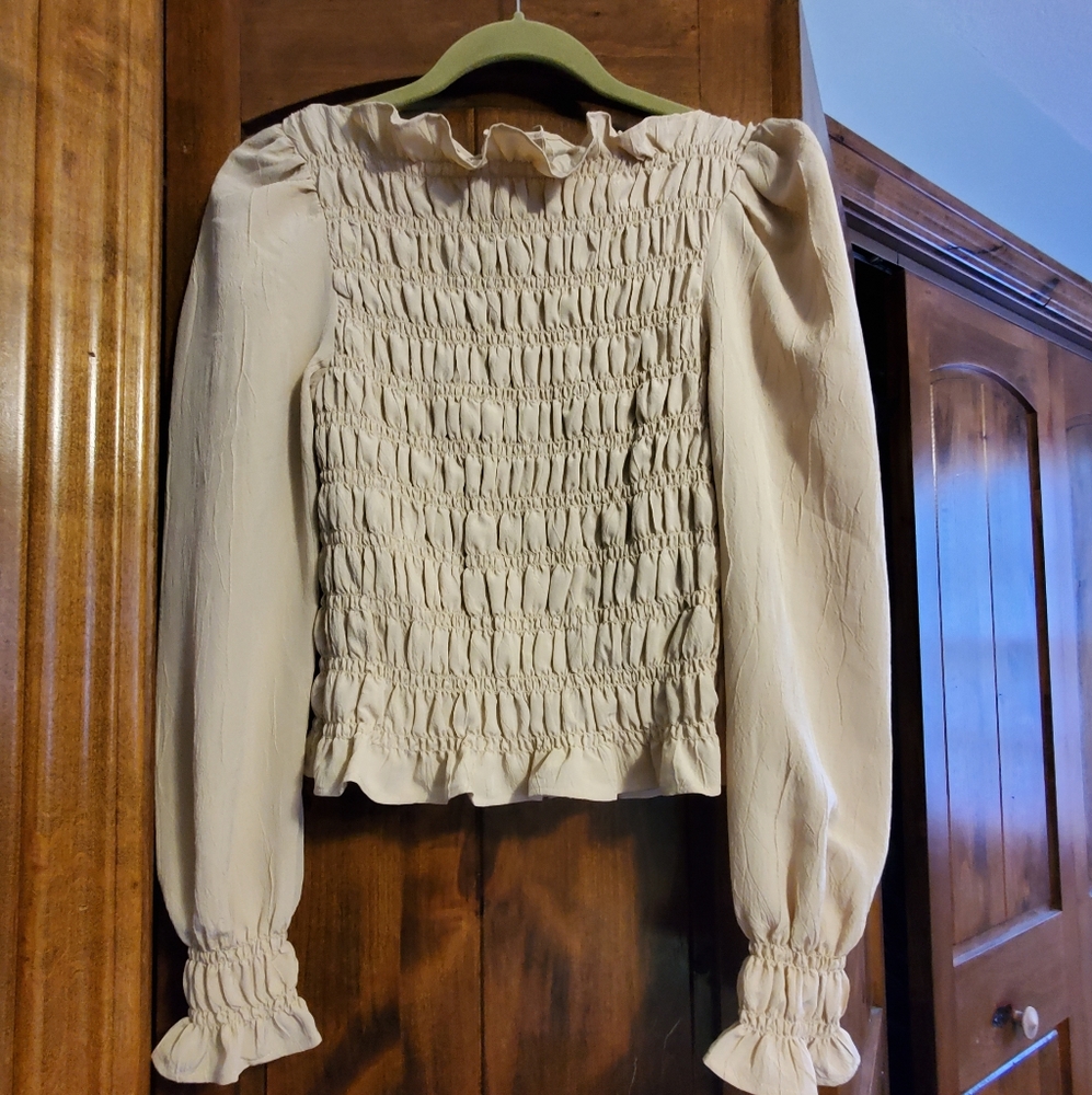 H&M Smocked Bodice Top, Size XS